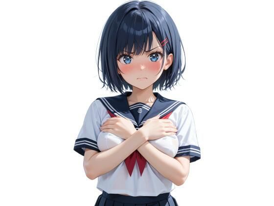 「嫌な顔されながらおっぱい見せてもらう」AIイラスト集 vol.1【aki】