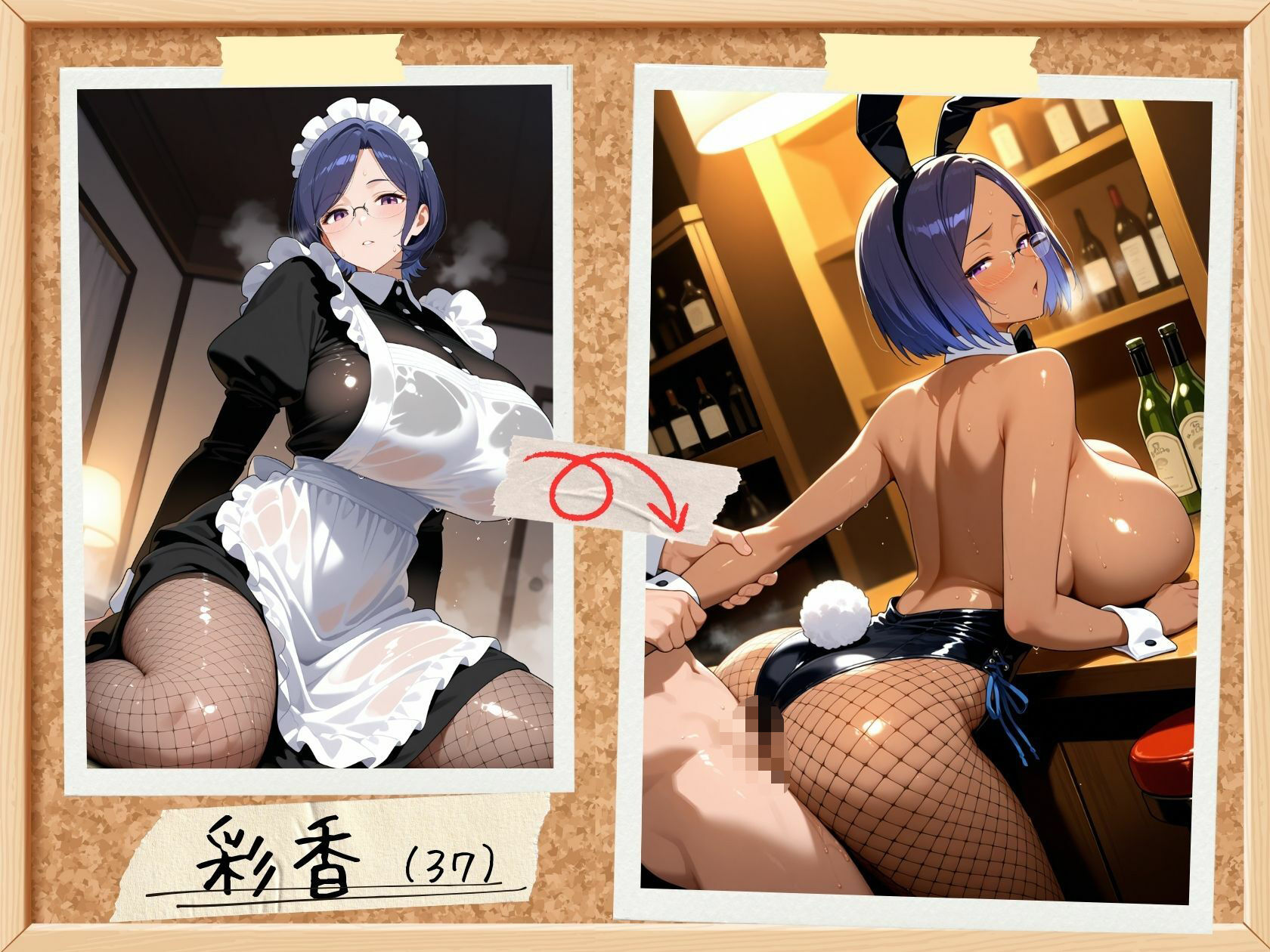 爆乳人妻?褐色人妻変身!メイド&バニー 画像4