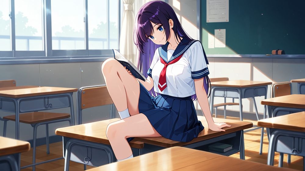 サンプル画像2:銀髪クール妹と紫髪誘惑姉がスク水姿で水泳部コーチと秘密交配【4K】(ニート印刷所) [d_597857]