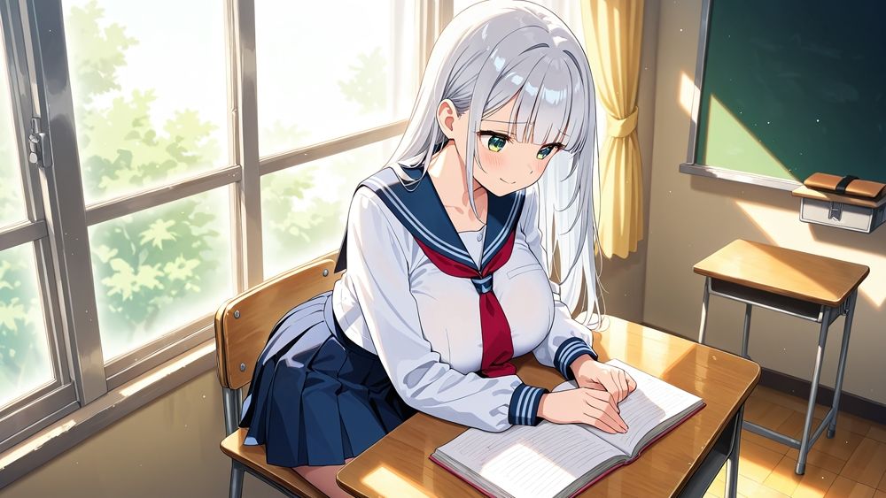 サンプル画像3:銀髪クール妹と紫髪誘惑姉がスク水姿で水泳部コーチと秘密交配【4K】(ニート印刷所) [d_597857]