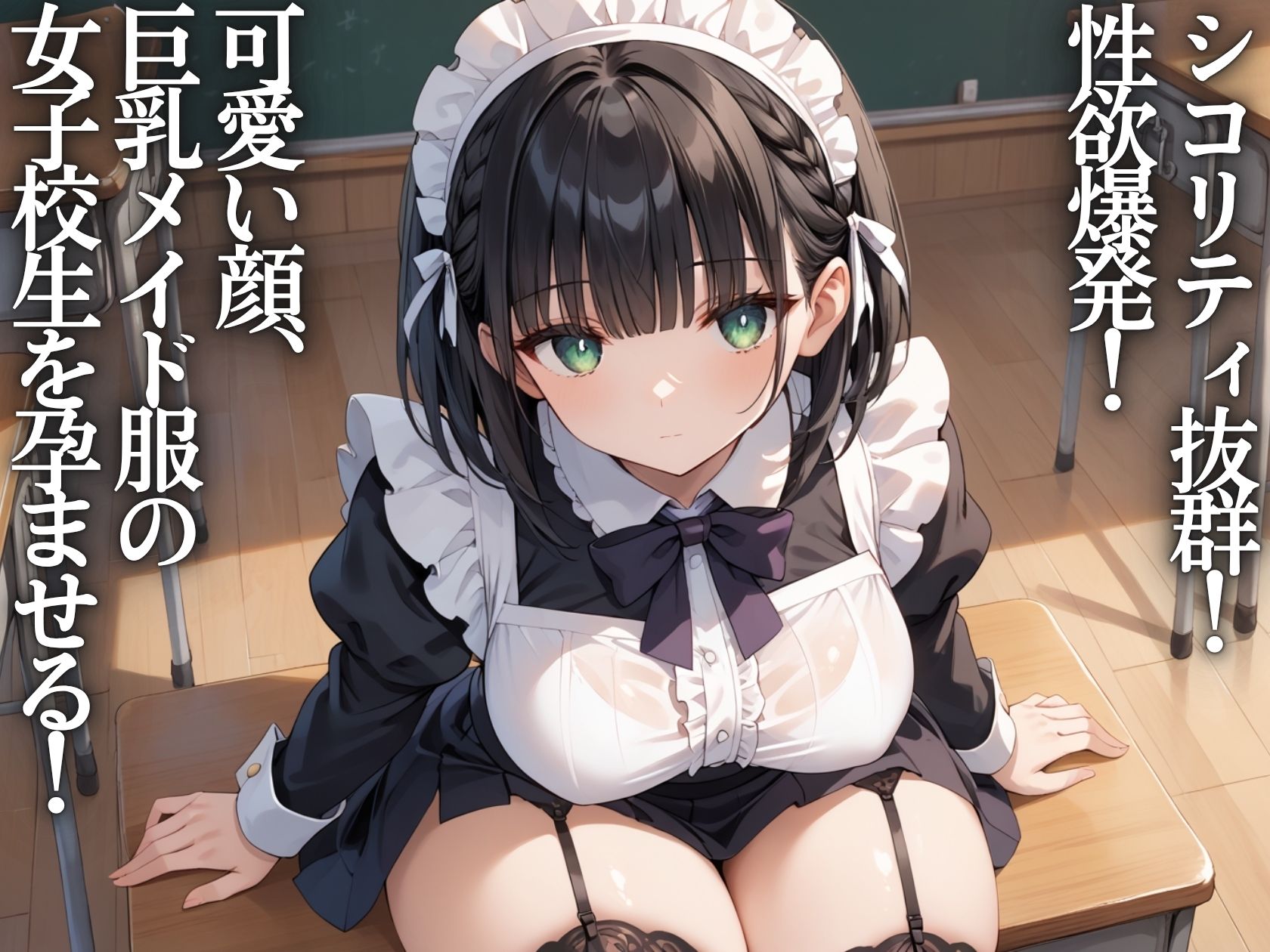 陵●学園〜学園祭のメイドJKを種付けプレス 画像1