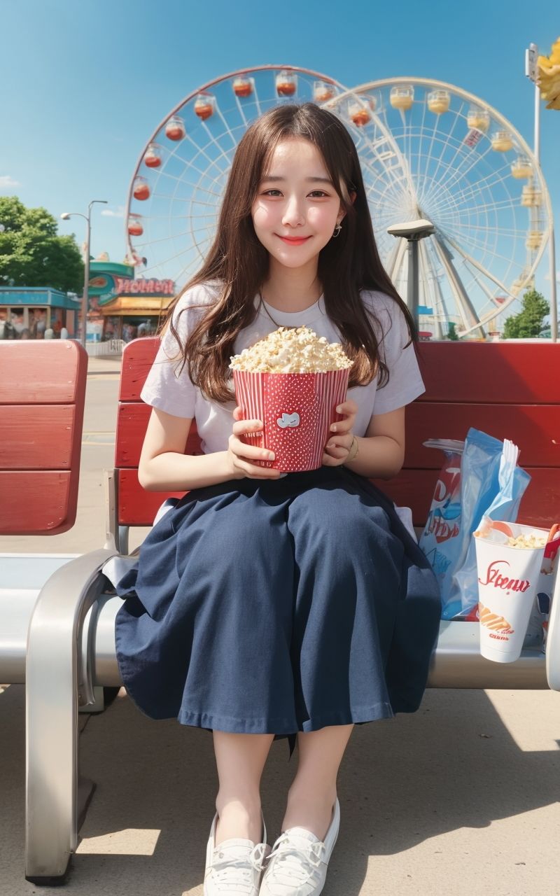 AI美女写真集┃遊園地の美女 画像8