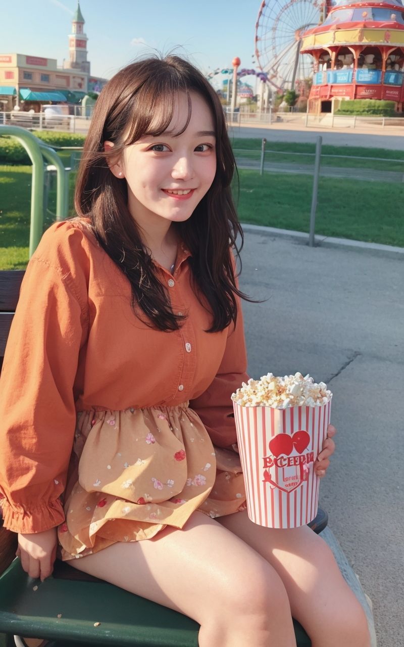 AI美女写真集┃遊園地の美女 画像10