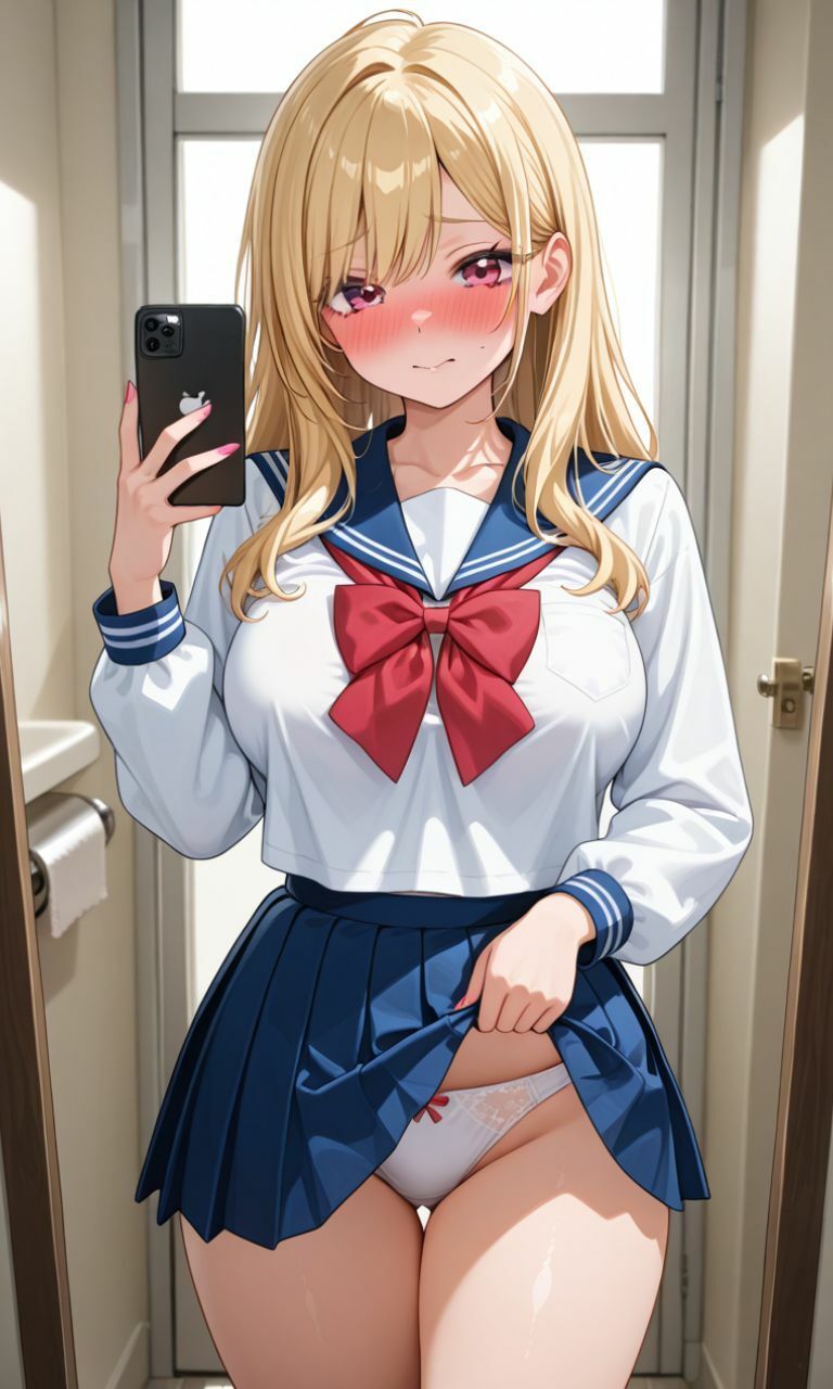 サンプル画像2:金髪JKのえっちな自撮り(アイル) [d_598386]