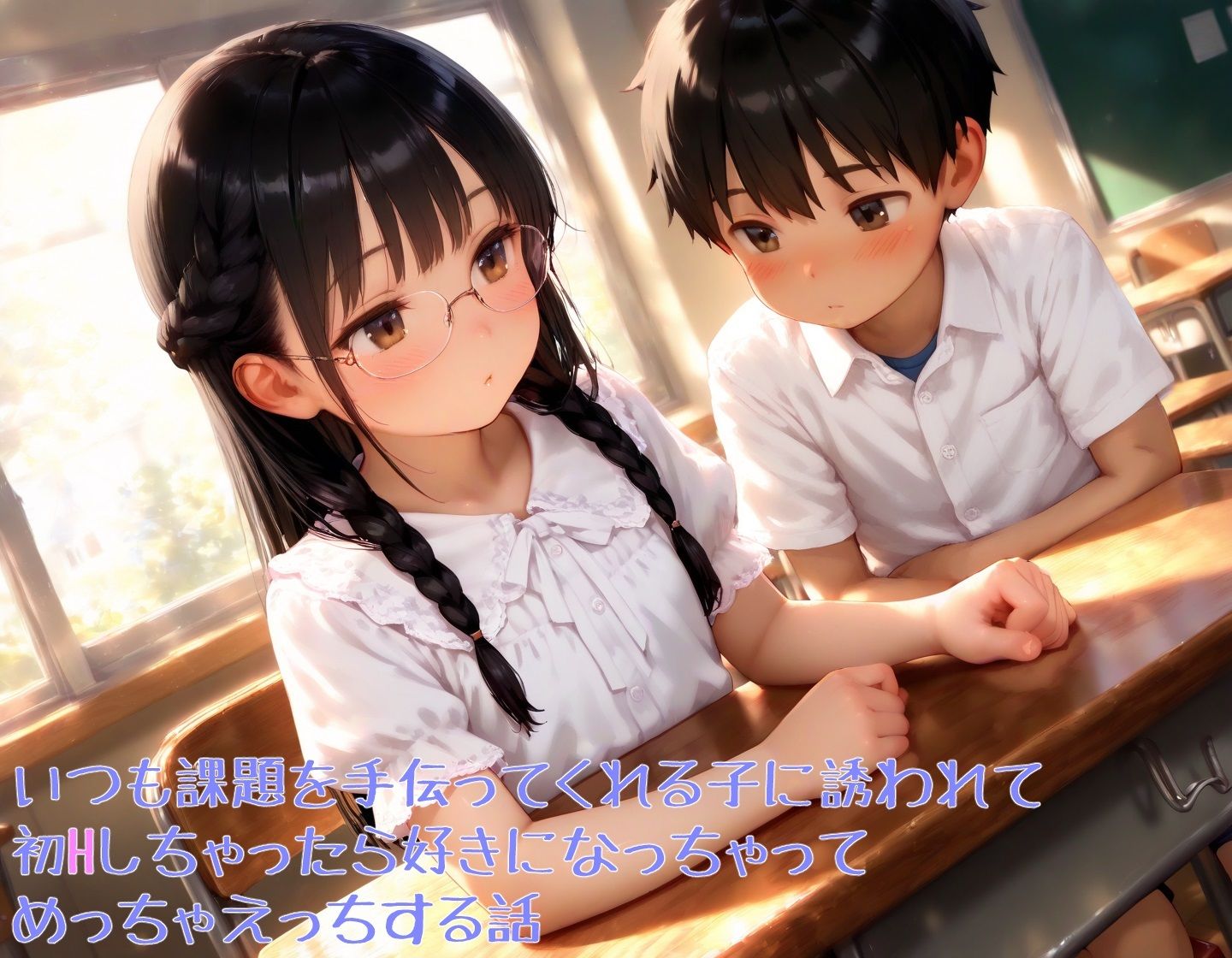 サンプル画像1:課題を手伝ってくれる子はキスが上手(くだのも) [d_598408]