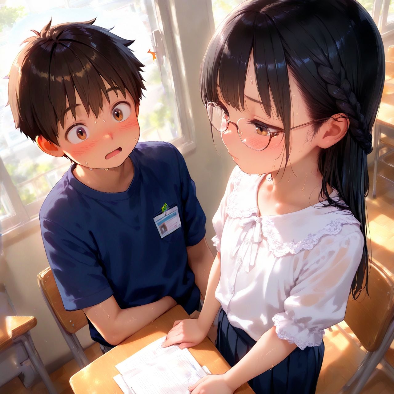 サンプル画像2:課題を手伝ってくれる子はキスが上手(くだのも) [d_598408]