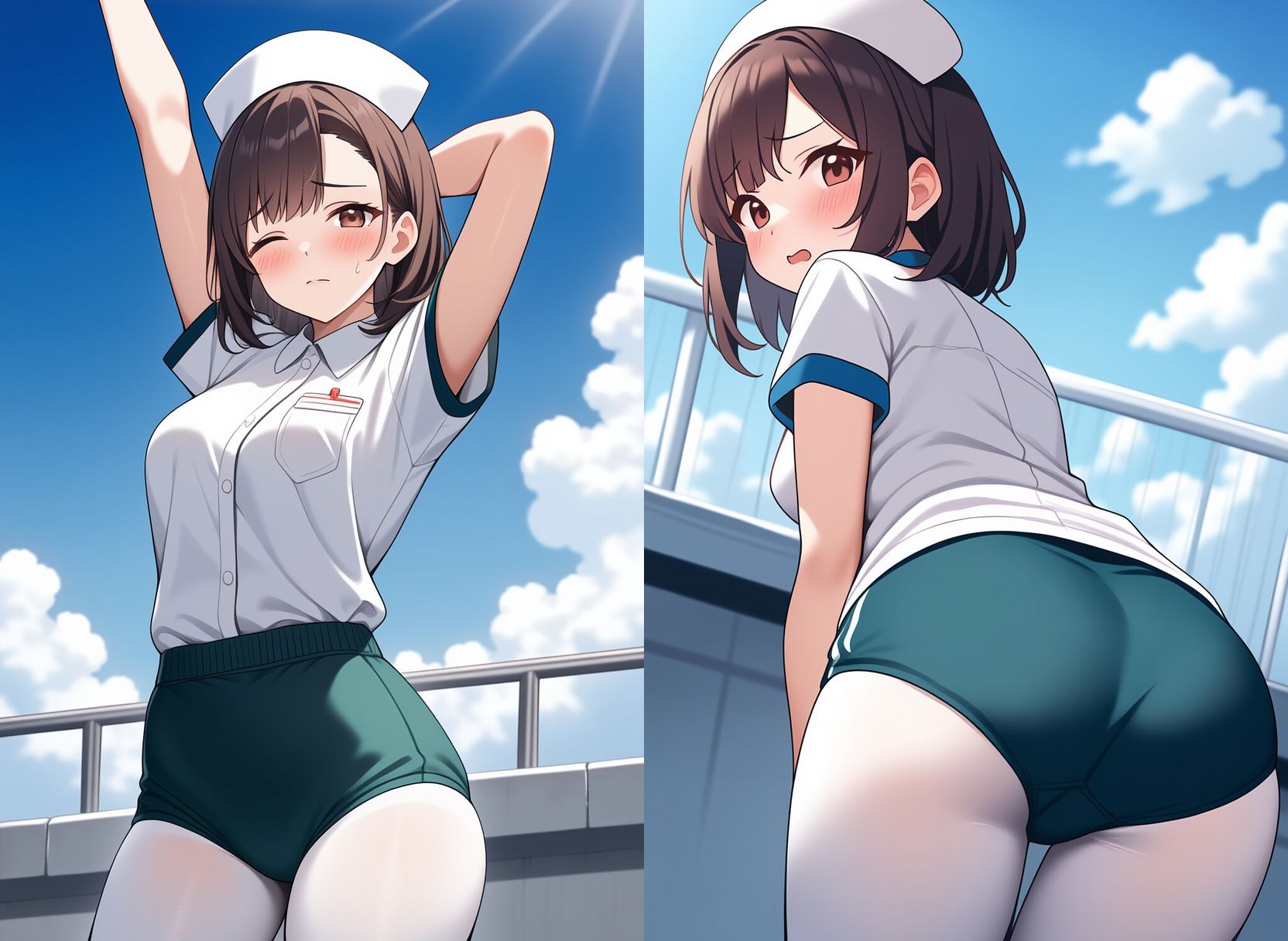 ブルマー姿の看護婦さん、入院中お世話になりました 画像1