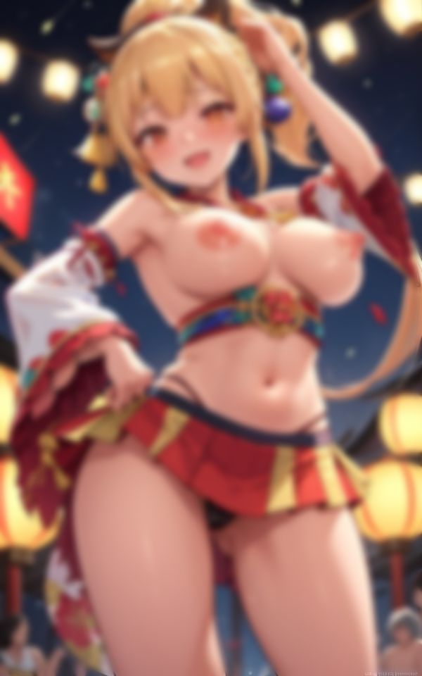祭りに現れた淫乱すぎる露出巨乳美女のエチエチな誘惑 画像7