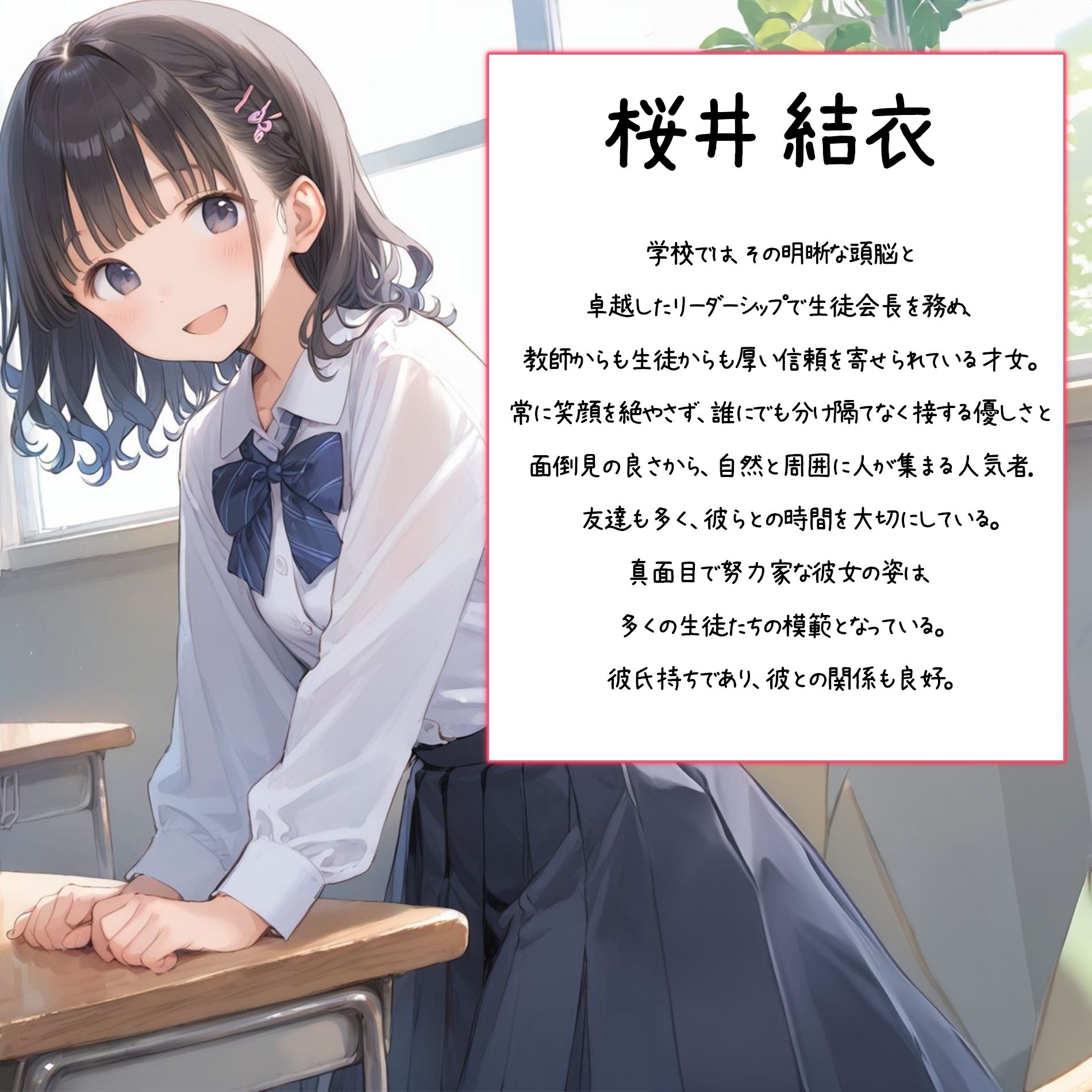 サンプル画像1:生徒会長の秘密〜おじさんに抱かれる放課後〜(AIななせ) [d_598771]