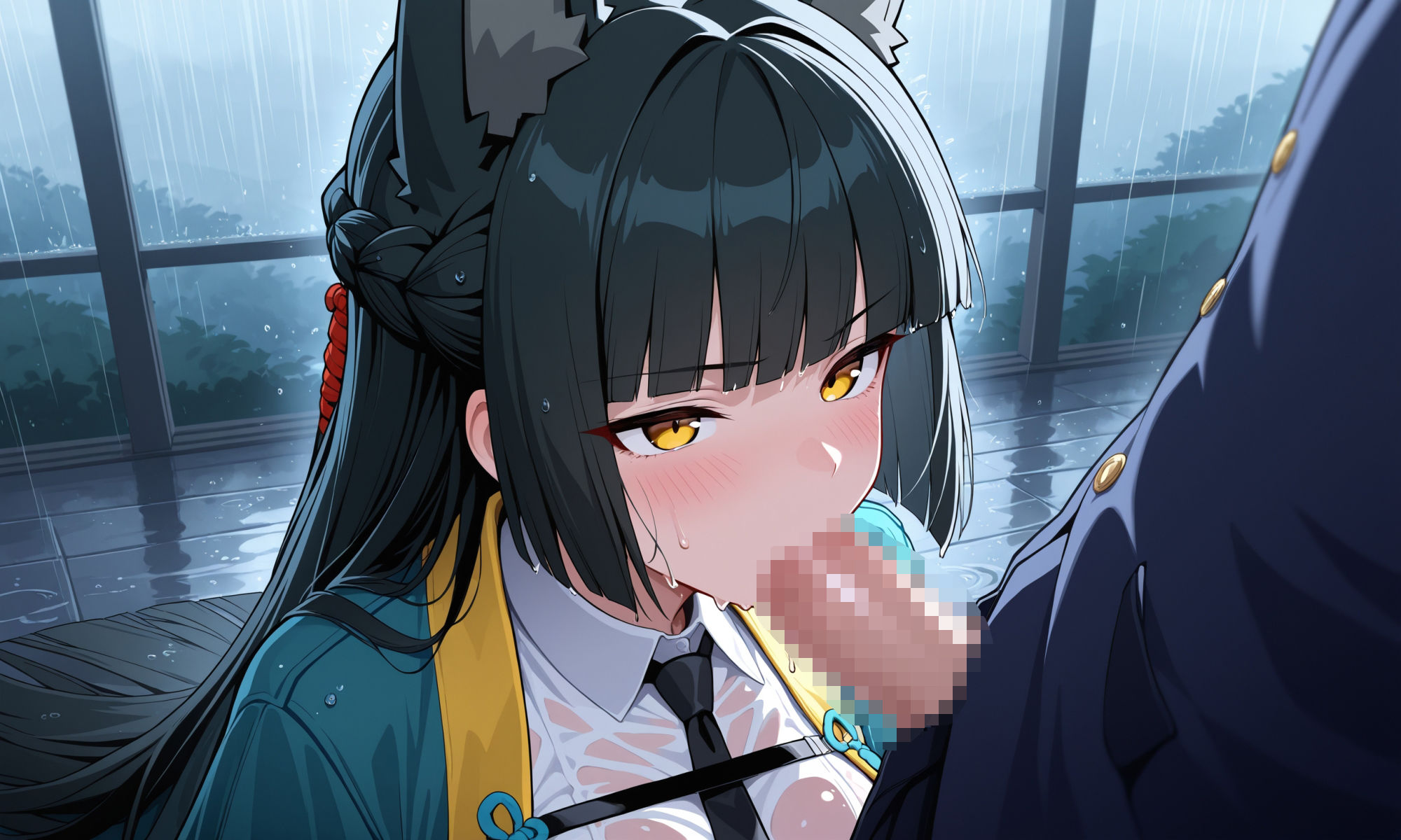 雨の中盛る修行をしている雅 画像1