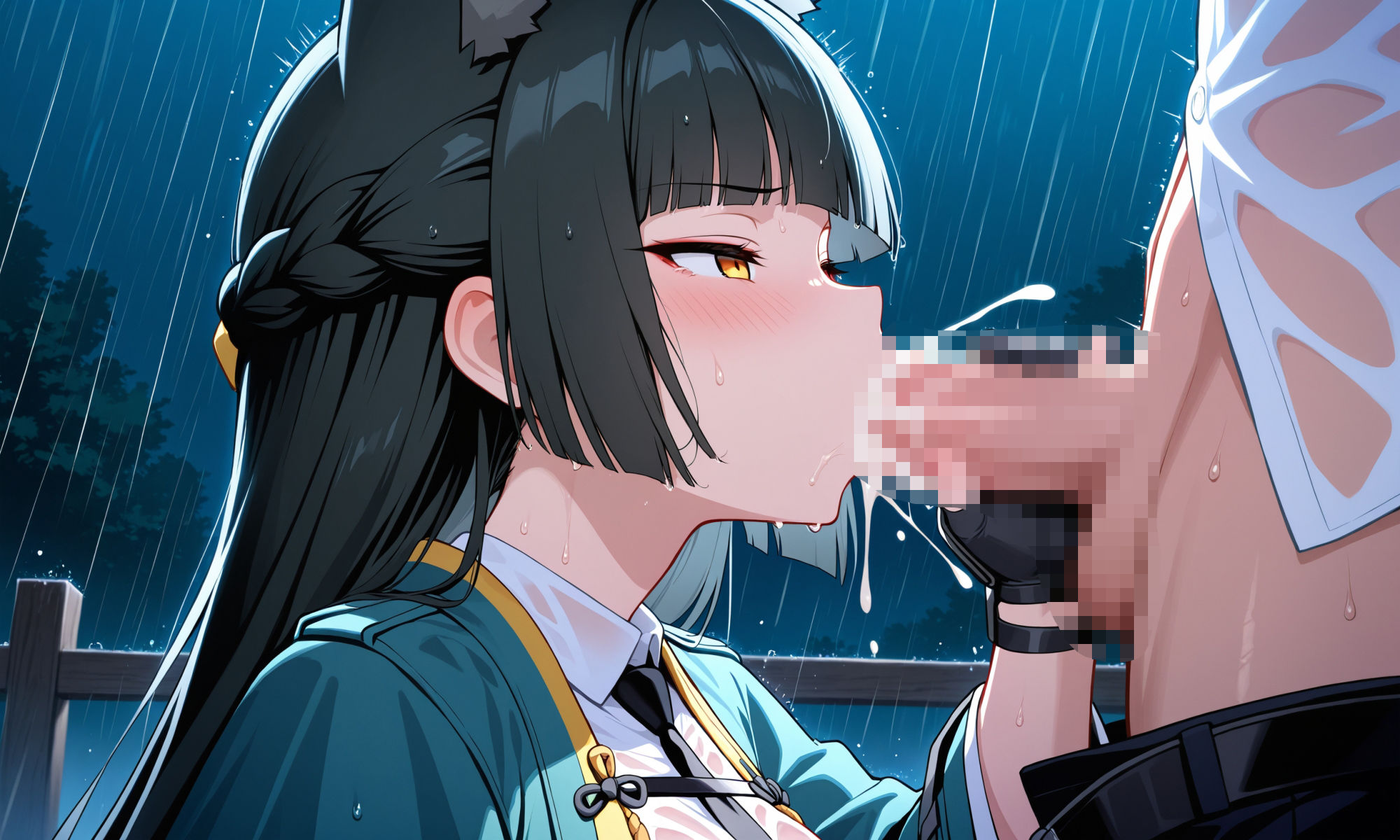 雨の中盛る修行をしている雅 画像2