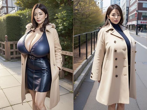 巨乳熟女とコート 002