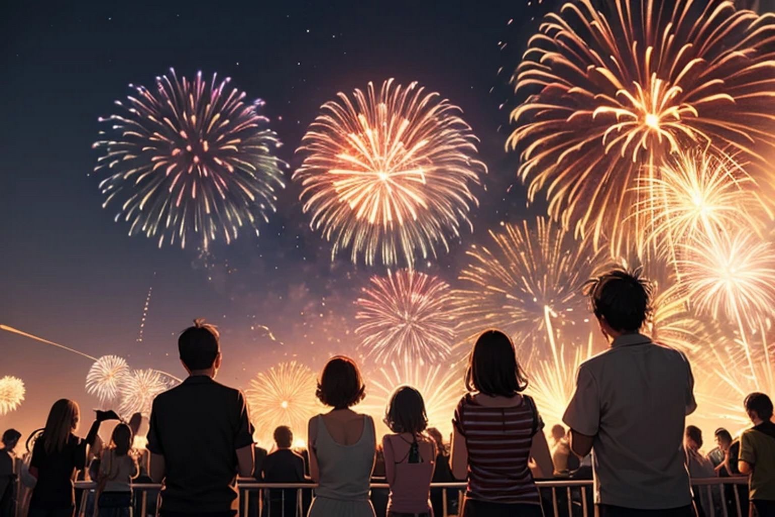 サンプル画像1:花火  背景素材(豊川内角) [d_599819]