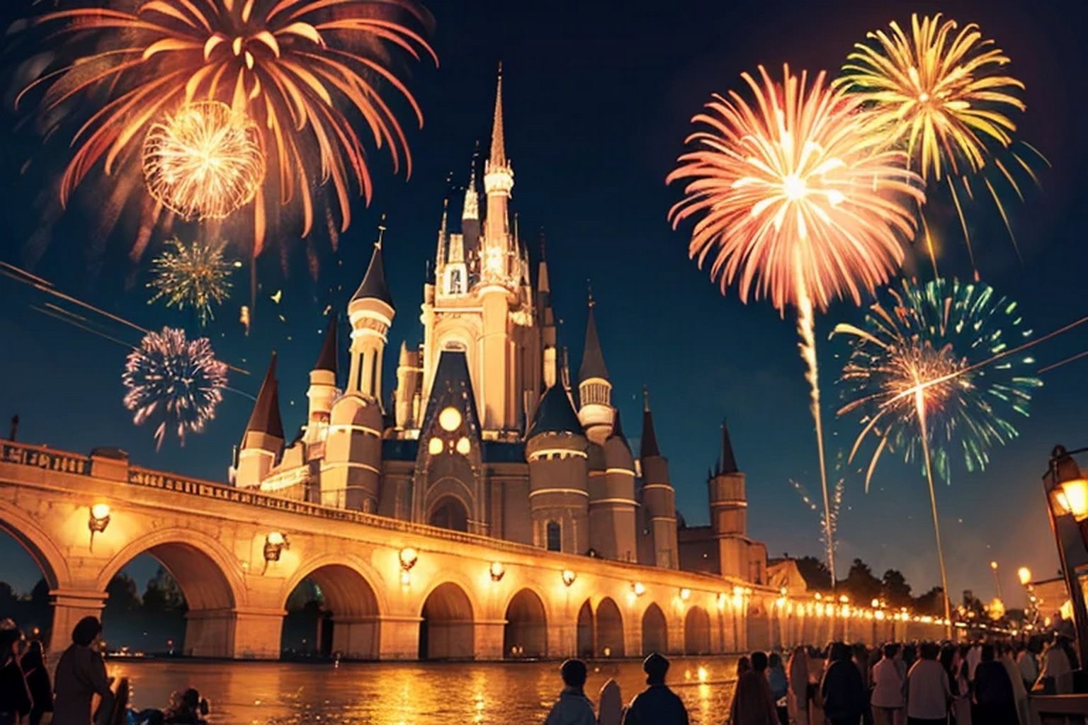 サンプル画像2:花火  背景素材(豊川内角) [d_599819]