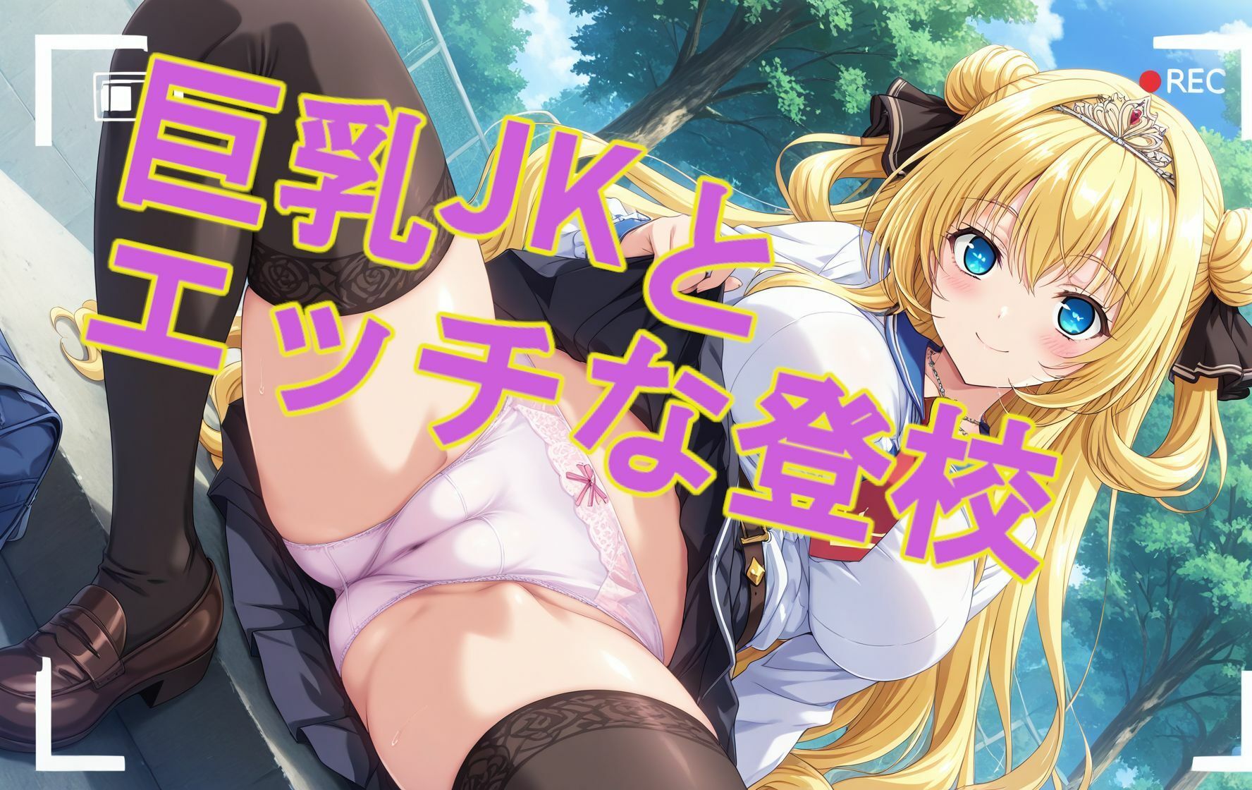 巨乳JKとエッチな登校 画像1