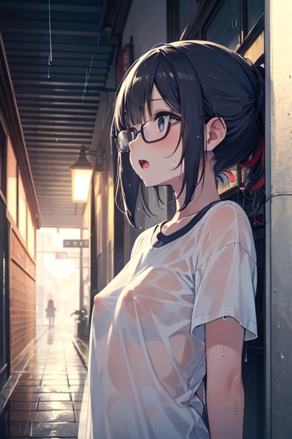 サンプル画像1:雨やどり〜あのー、乳首透けちゃってますよ？〜(百円本舗) [d_599870]