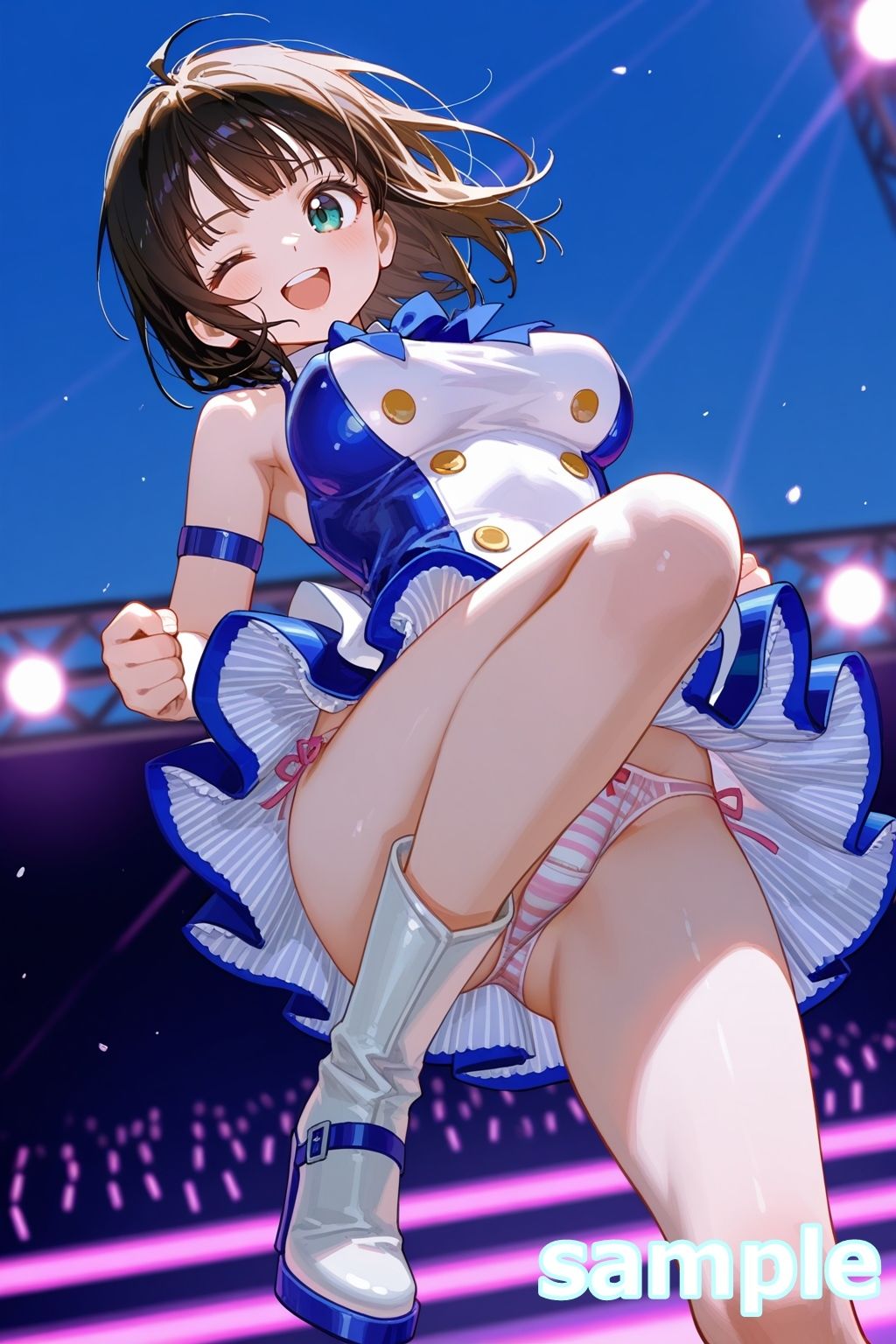 サンプル画像2:おパンツ拝見イラスト集 〜アイドル・ライブステージ編〜(ぱいろみん) [d_600153]