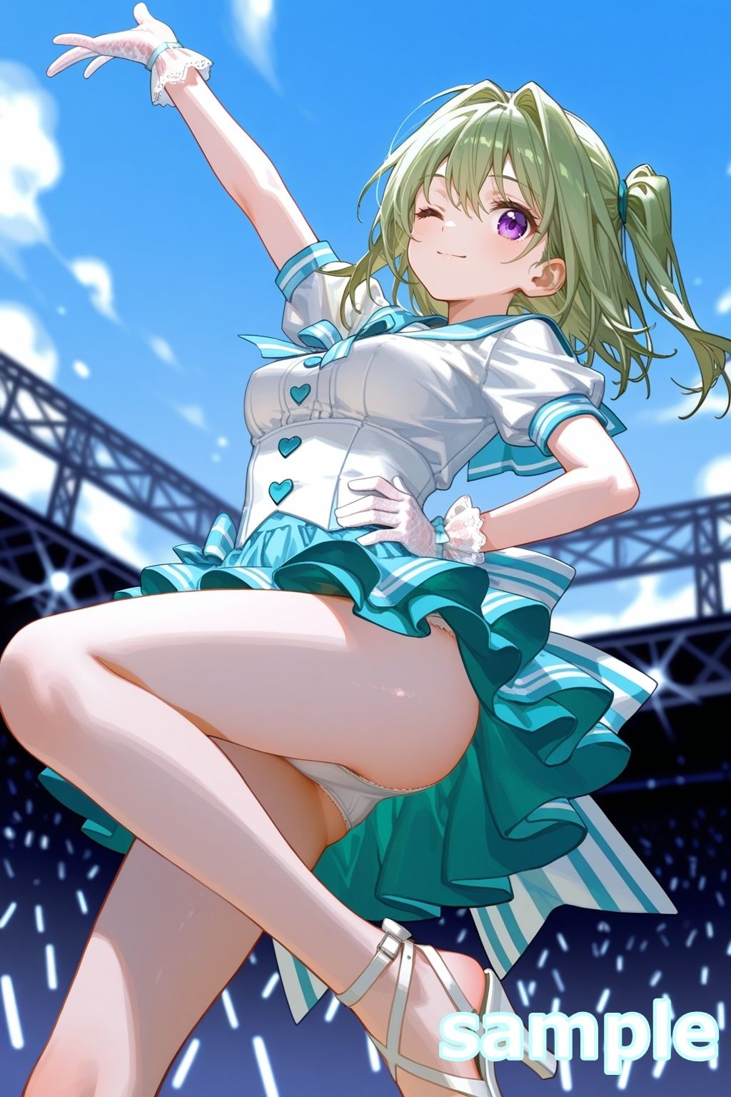 サンプル画像4:おパンツ拝見イラスト集 〜アイドル・ライブステージ編〜(ぱいろみん) [d_600153]