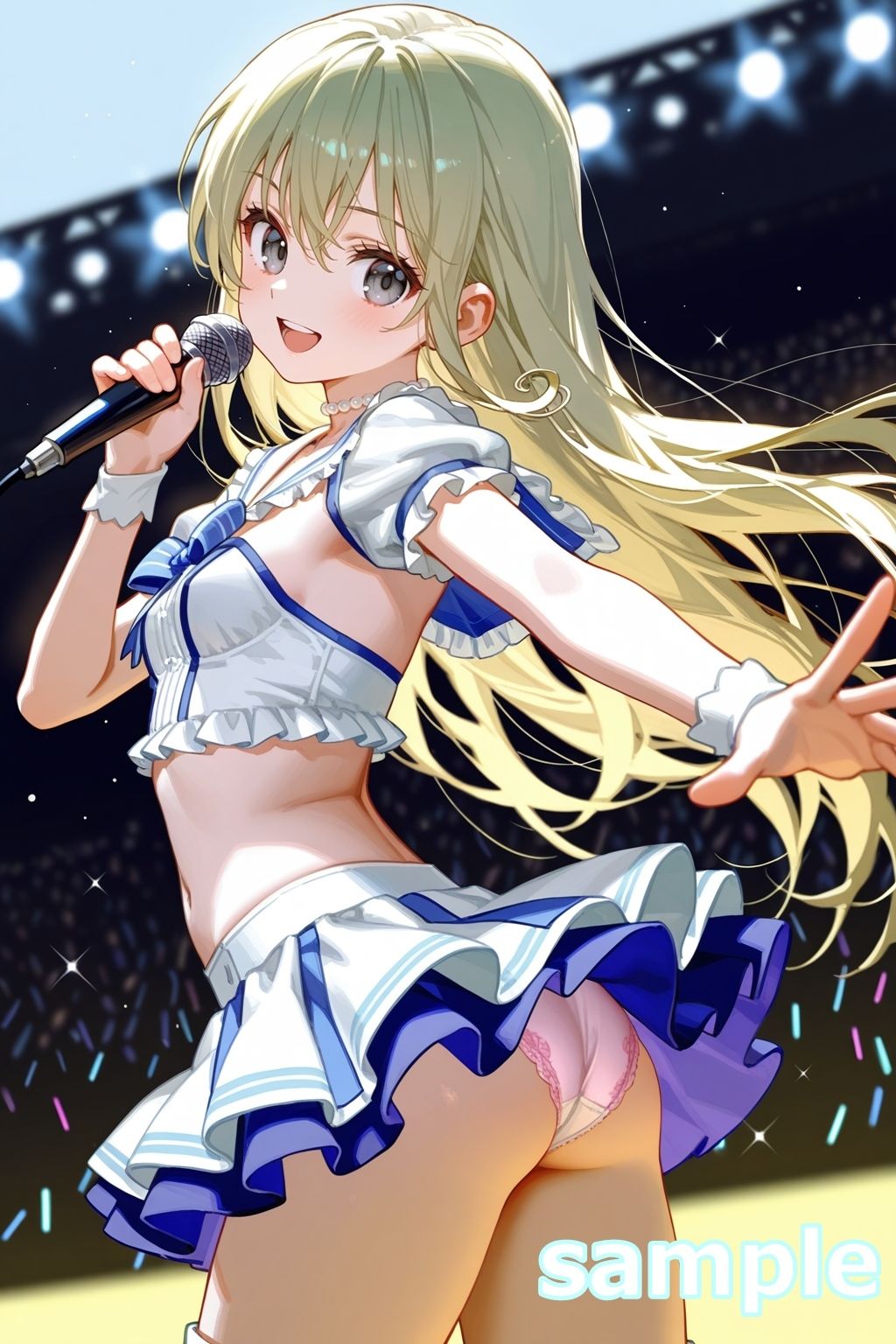 サンプル画像5:おパンツ拝見イラスト集 〜アイドル・ライブステージ編〜(ぱいろみん) [d_600153]