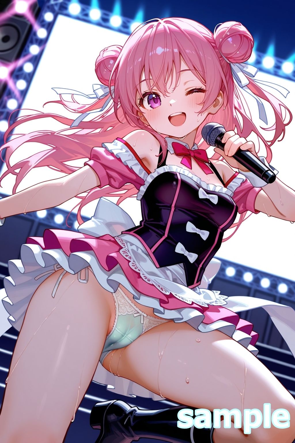 サンプル画像6:おパンツ拝見イラスト集 〜アイドル・ライブステージ編〜(ぱいろみん) [d_600153]