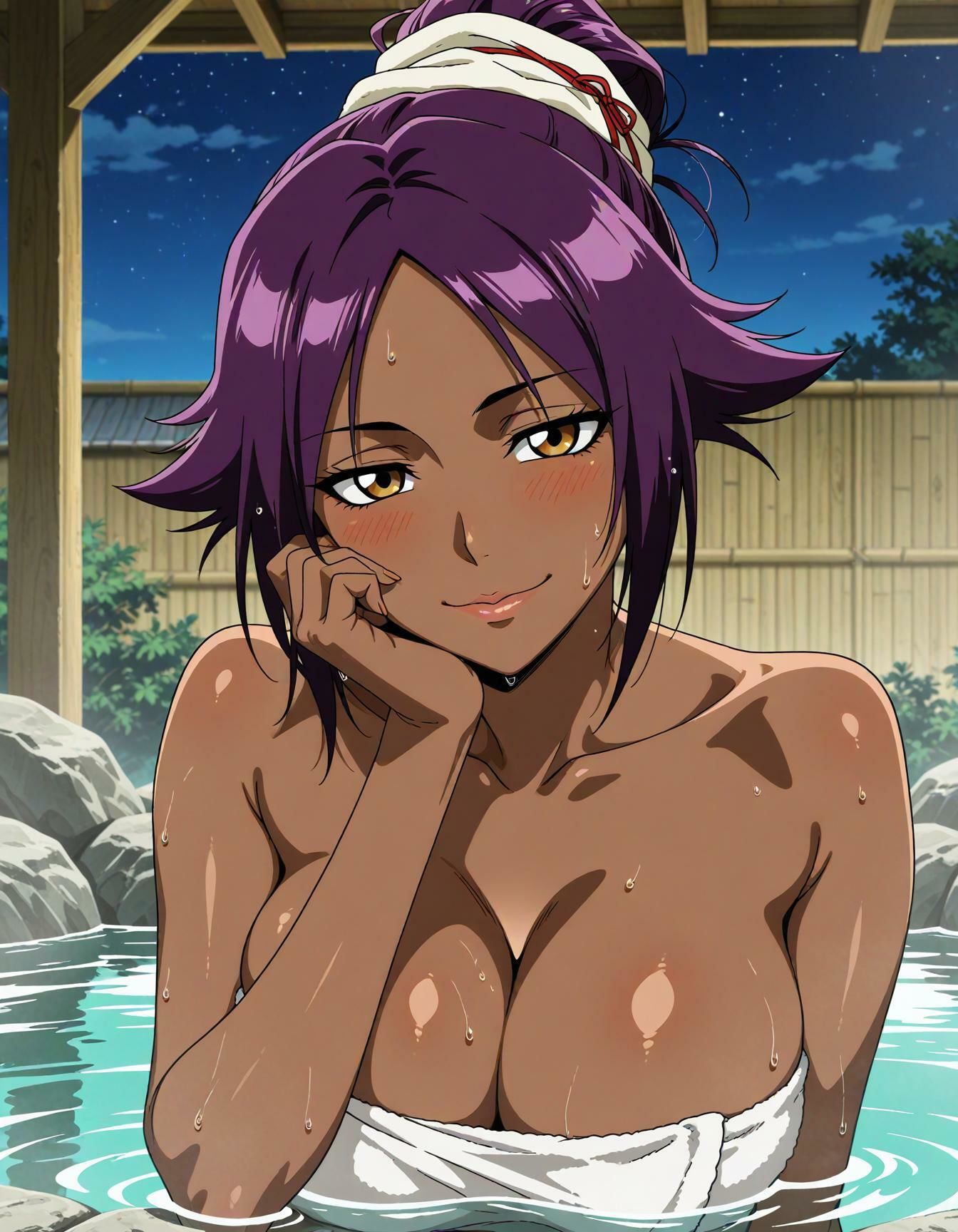 サンプル画像1:黒き美女と湯けむりの夜(Senpatti) [d_600360]