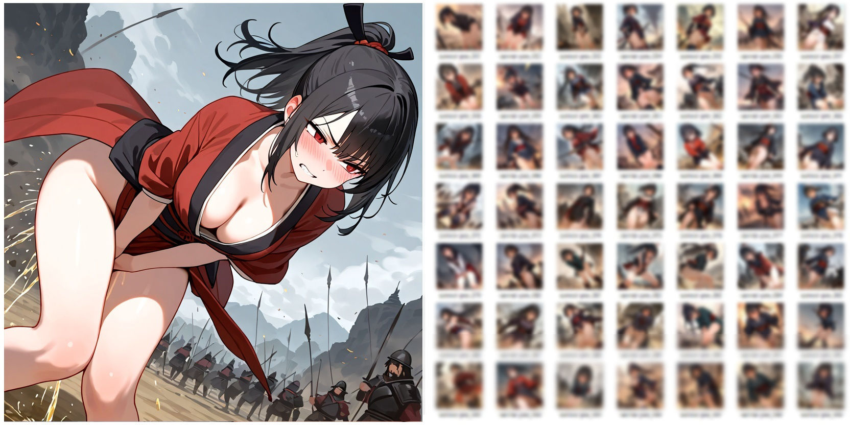 サムライ少女が戦場でお漏らししたりしてるだけのCG集2