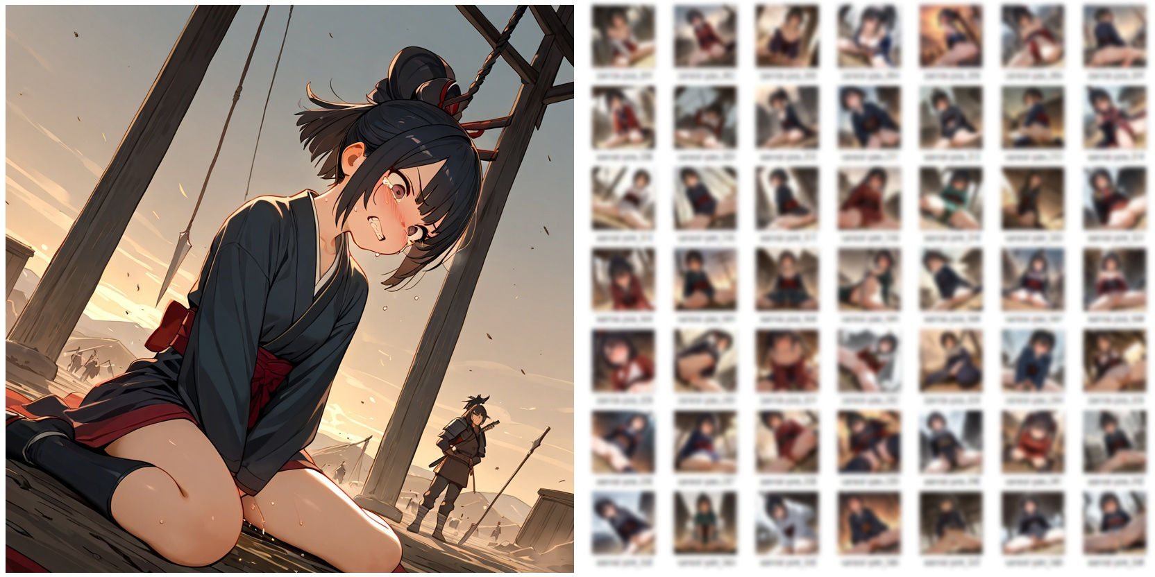 サムライ少女が戦場でお漏らししたりしてるだけのCG集7