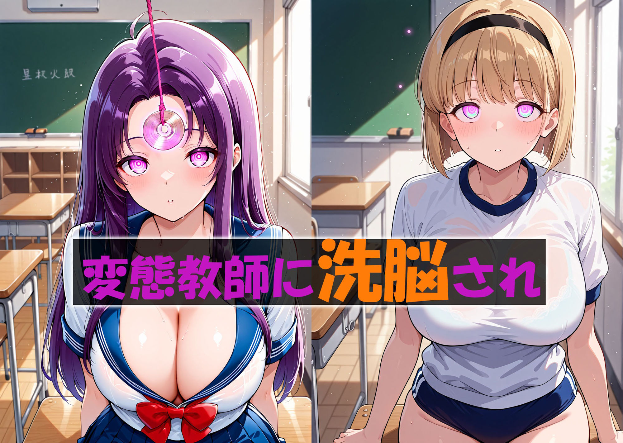 サンプル画像1:催●学園  性奴●化計画  細川〇樹・葉月い〇な編(うどん) [d_600478]