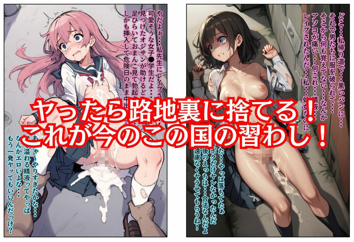 路地裏に事後の制服女子を捨てる!追加中出しは合法。孕ませ薬でボテ腹完成【セリフ付き+エロCG集】 画像3