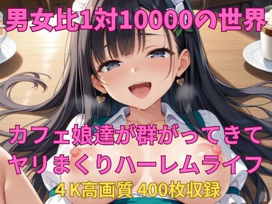 男女比1対10000の世界 カフェ娘達とセックスし放題でちんぽが乾く暇もないヤリ放題ハーレムライフ!!【TailorFetiAI-Pix】