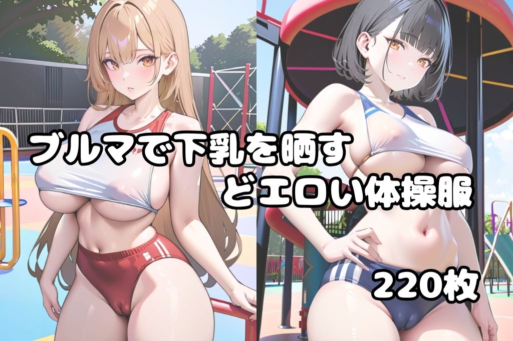 ブルマで下乳も見えてるどエロい体操服 画像1