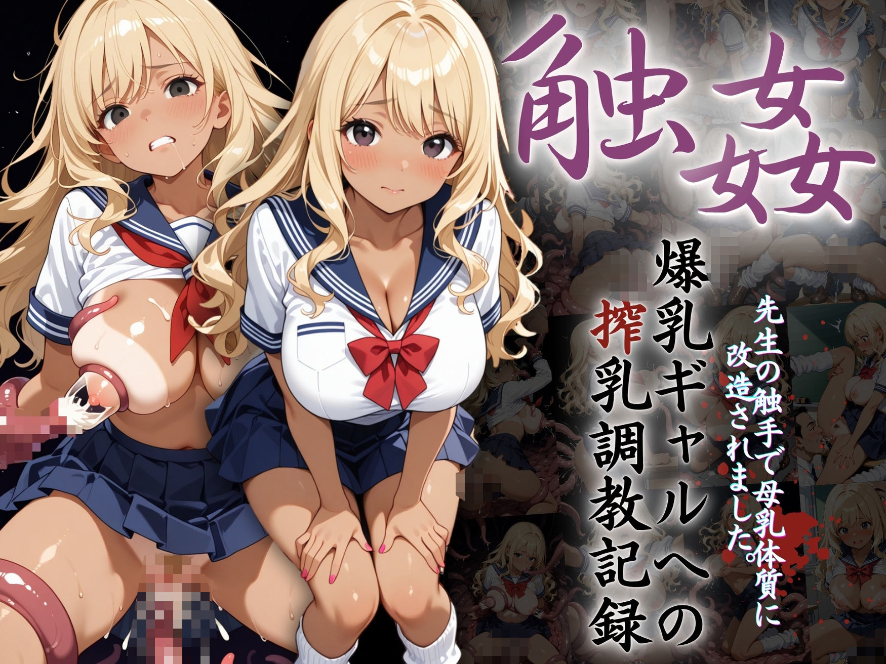 サンプル画像1:爆乳ギャルへの搾乳調教記録:先生の触手で母乳体質に改造されました。(りんりんあーと@アブノーマルのお部屋) [d_600816]