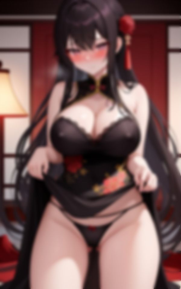 サンプル画像2:こちらを見つめて誘惑してくる大胆爆乳チャイナガールの魅惑(魅せるえいあいLABO) [d_600926]