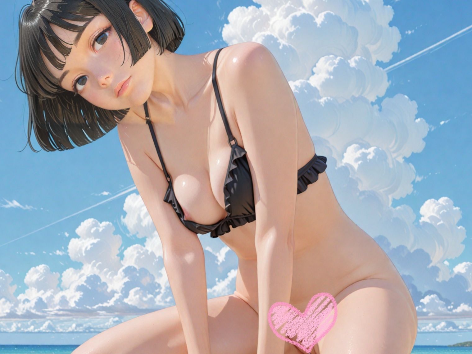 サンプル画像4:割れ目まるだし過激水着(焼きたてチェリーパイ) [d_601072]