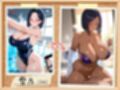 爆乳人妻＜-＞褐色人妻変身！スク水＆水着