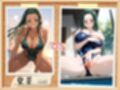 爆乳黒ギャルの白ギャル変身！水着＆スク水