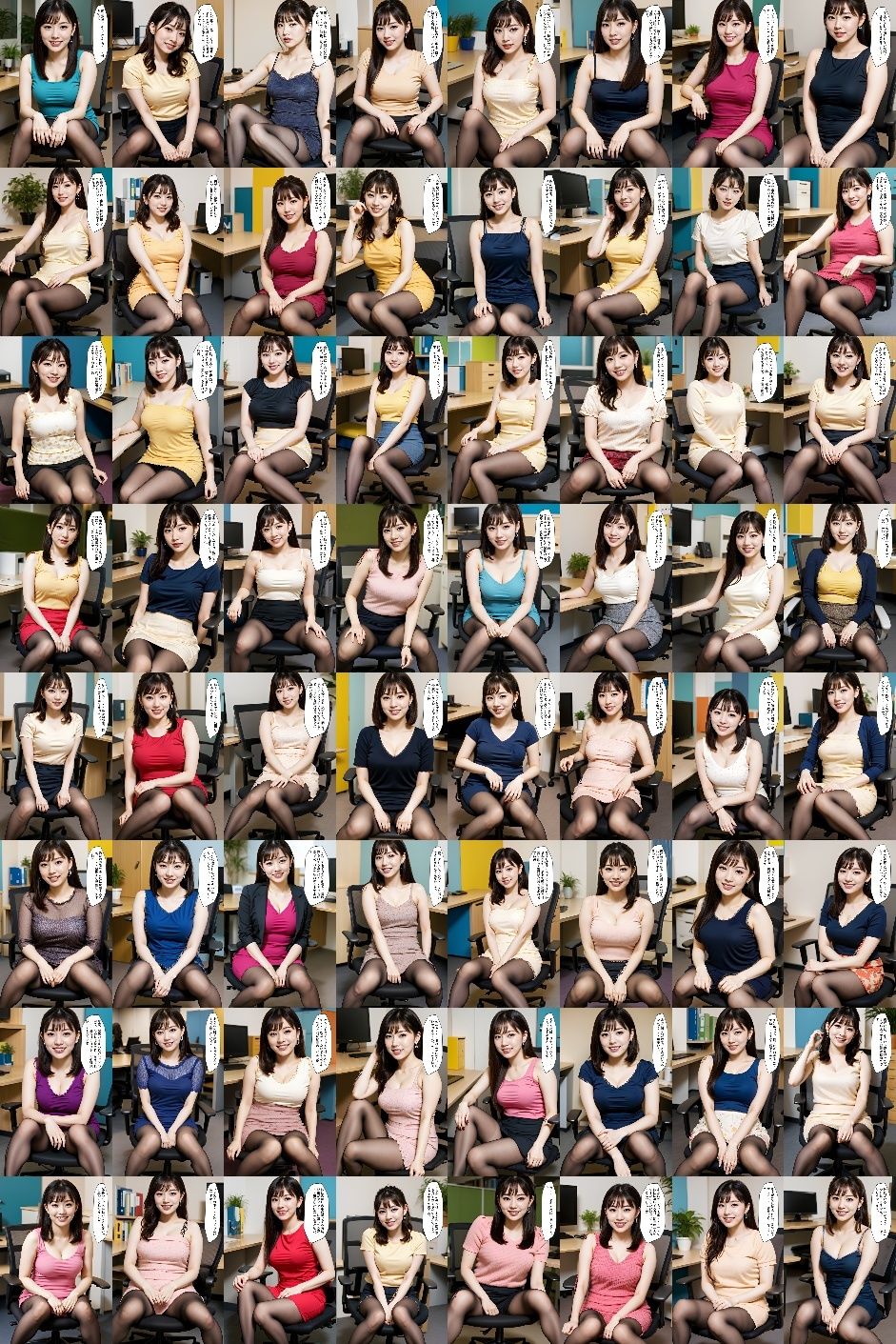 隣の席の巨乳黒ストOL『あかね』に毎日チ○ポを勃たされている私 画像9