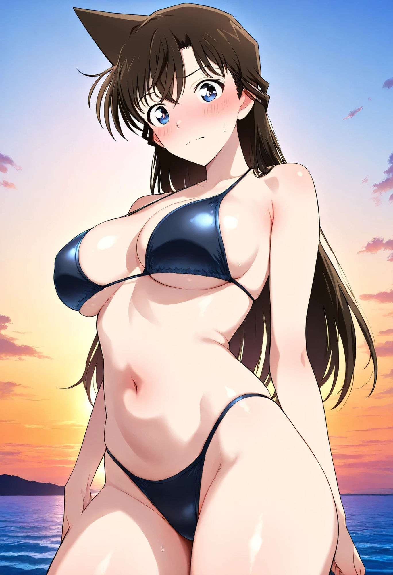 サンプル画像2:毛〇蘭  黒ビキニおっぱい大きめ（104枚）(HKMアート) [d_601583]