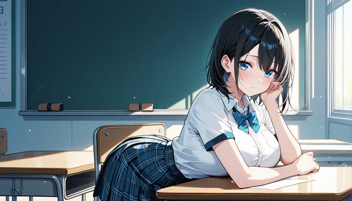 学園オナホー黒髪ショートの美女は学園みんなのオナホー 画像1