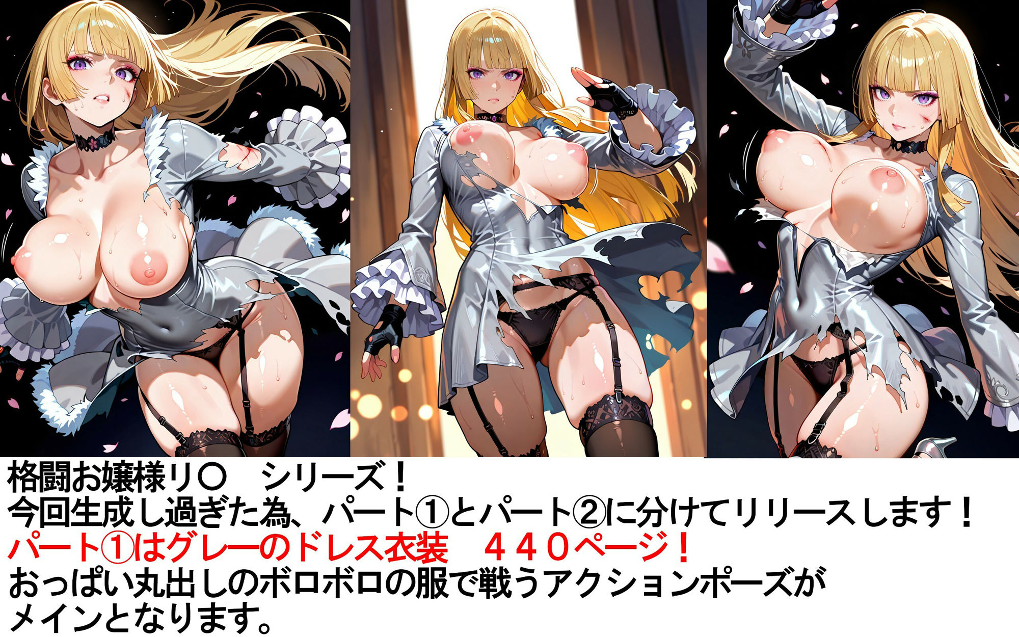 サンプル画像1:格闘お嬢様リ〇丸出しCG集（1）(スプレッドレッグスAIイラスト) [d_602148]