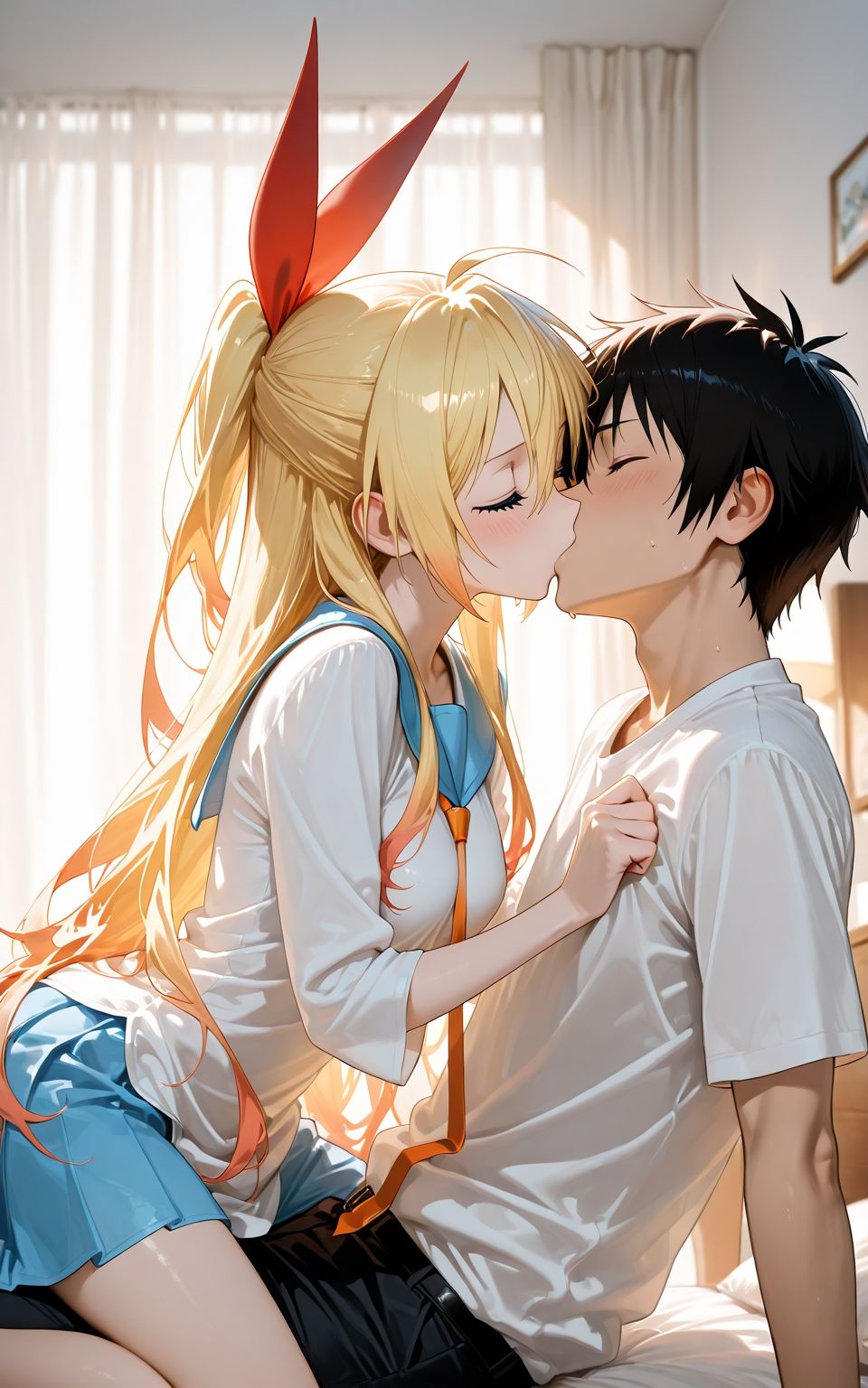 サンプル画像1:「制服着たのに…2回も…っ！バカ、遅刻すんでしょっ…！」朝から壊されて登校不能な千〇ちゃん、今日はちょっと淫ら。(いちはち) [d_602249]