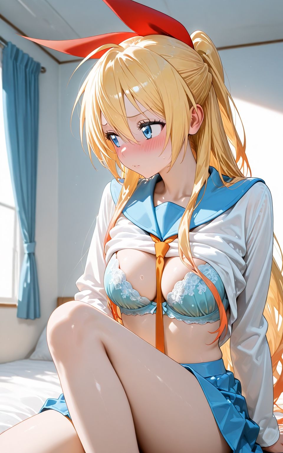 サンプル画像2:「制服着たのに…2回も…っ！バカ、遅刻すんでしょっ…！」朝から壊されて登校不能な千〇ちゃん、今日はちょっと淫ら。(いちはち) [d_602249]