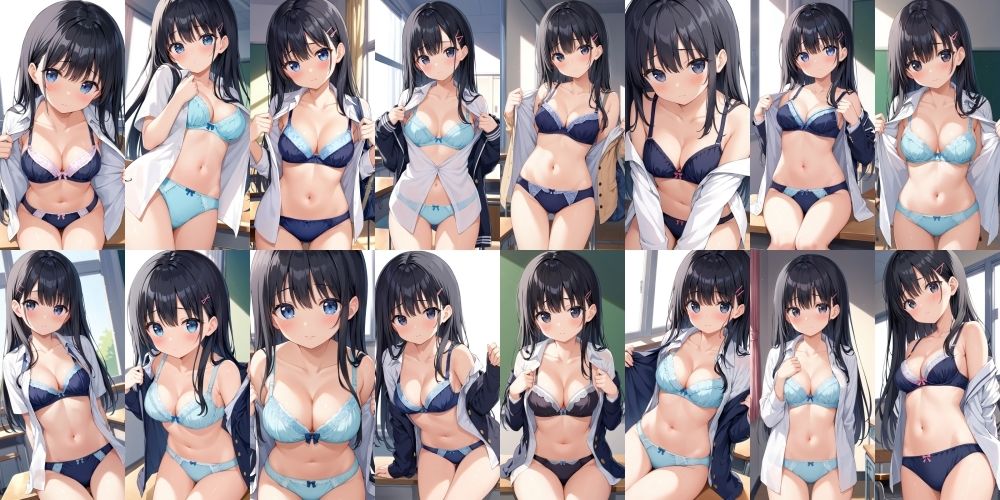 サンプル画像4:教室で脱ぎだす同級生-ロングヘア編-【500枚】(女子高生) [d_602307]