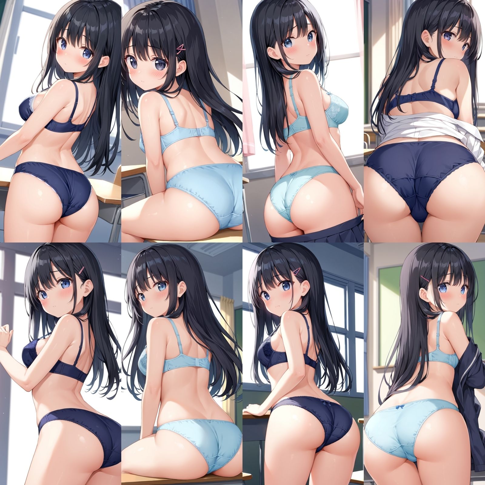 サンプル画像5:教室で脱ぎだす同級生-ロングヘア編-【500枚】(女子高生) [d_602307]