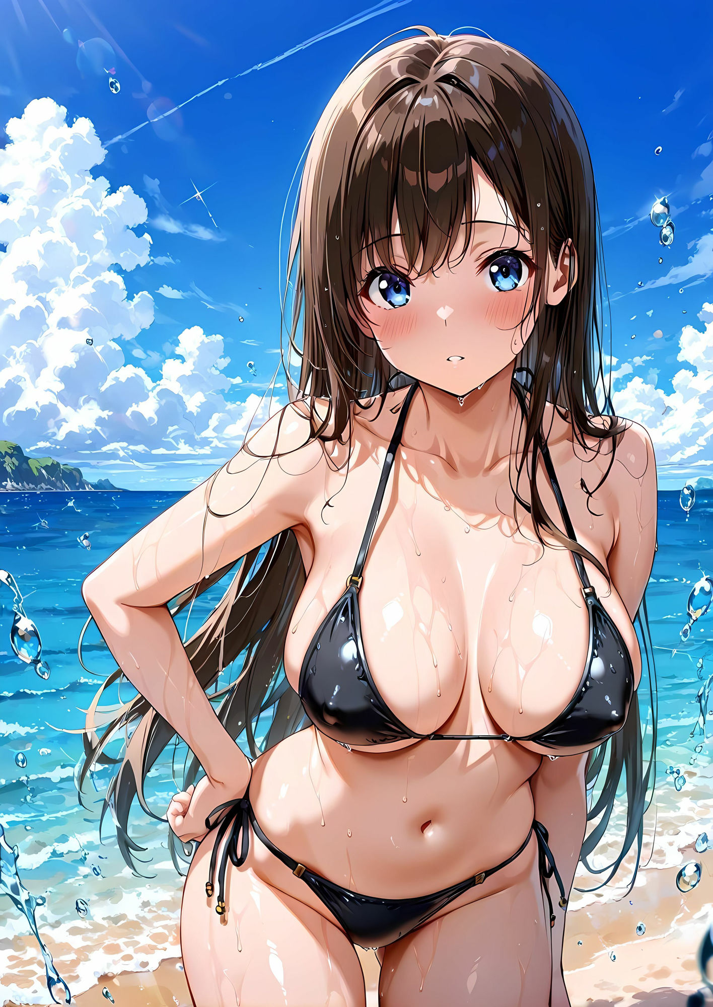 サンプル画像1:淫乳ビーチ(清楚ビッチちゃん) [d_602481]