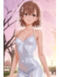 御坂〇琴  セクシー白ワンピースで夜桜えっち