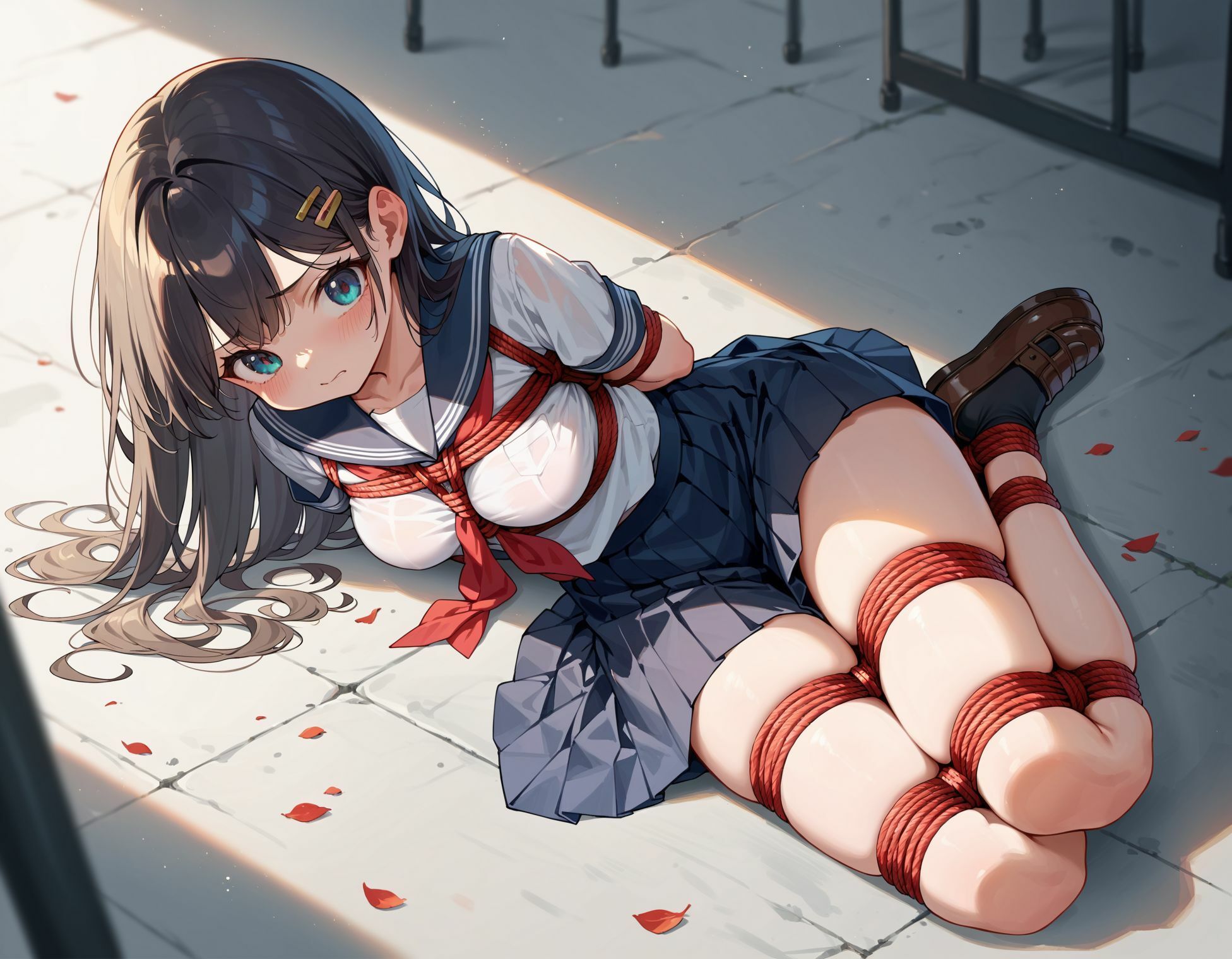 制服少女〜黒髪少女の緊縛プレイ!! 画像8