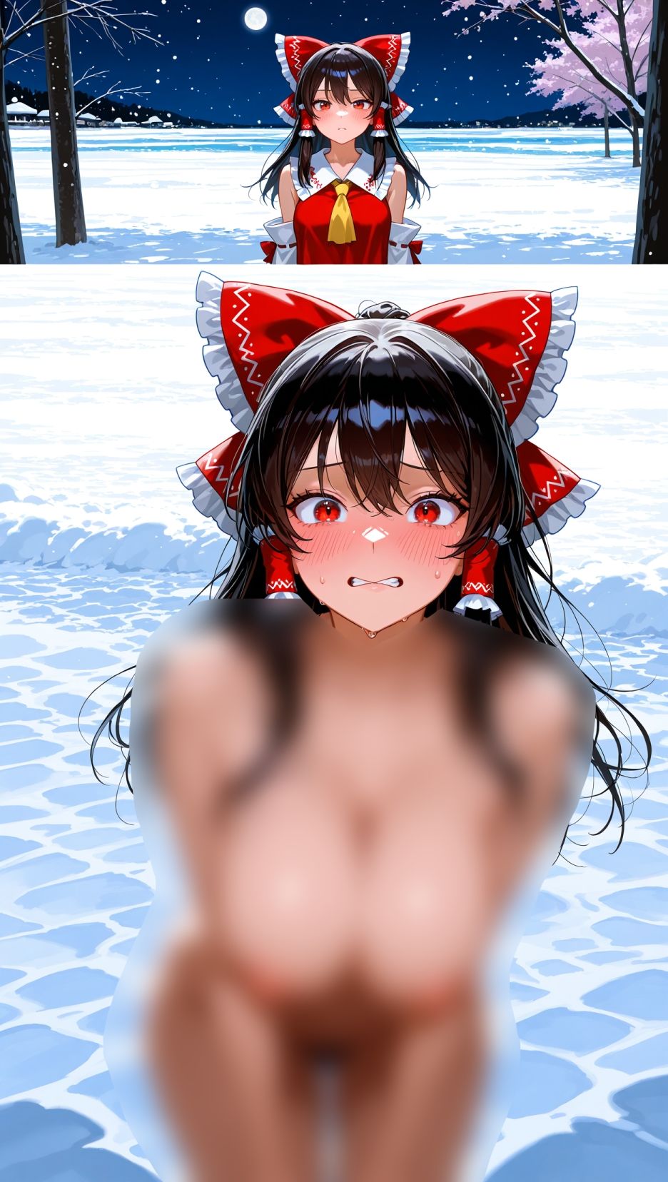 サンプル画像2:霊夢ちゃんのえっちな写真集vol.13〜春の雪の夜の海編〜(ゆるふわ研究所) [d_602989]