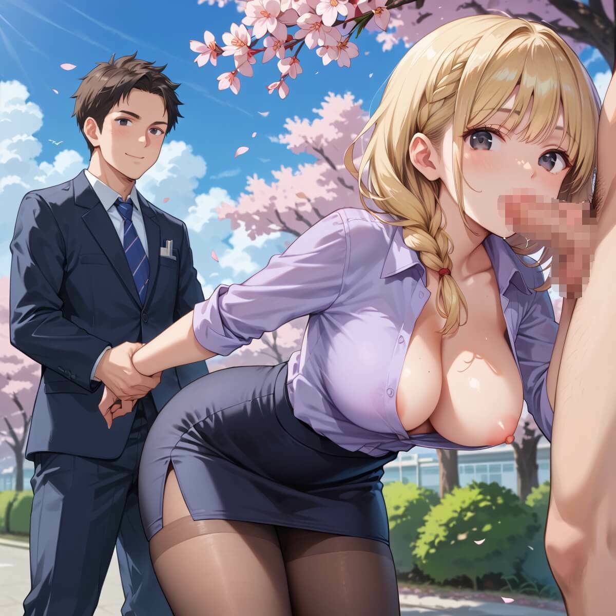 サンプル画像6:桜咲く新人ОLのエッチな入社式！〜こんな研修聞いてません！！〜4【厳選CG150枚収録】(天堂工房) [d_603068]