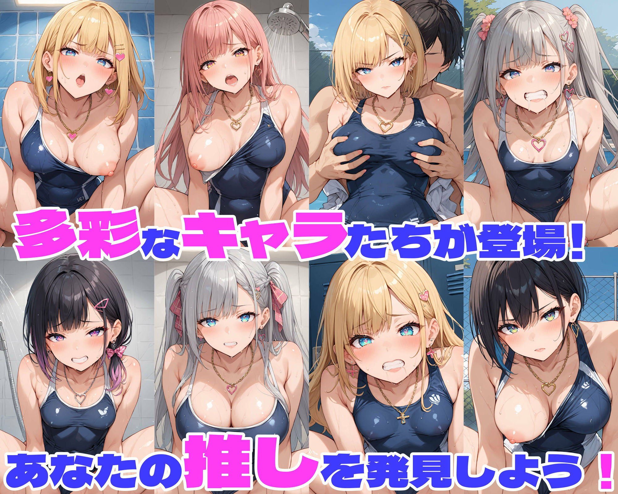 サンプル画像3:性育学園No.31〜白ギャルスク水編〜ドスケベ淫乱白ギャルたちとスク水でやりまくれ！【CG500枚】(おふとんパイナップル) [d_603073]